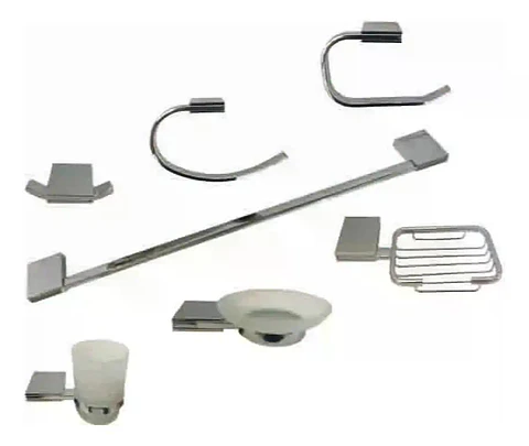 Kit Set Accesorios Pared Baño Hamburg Taumm 7 Piezas Metal