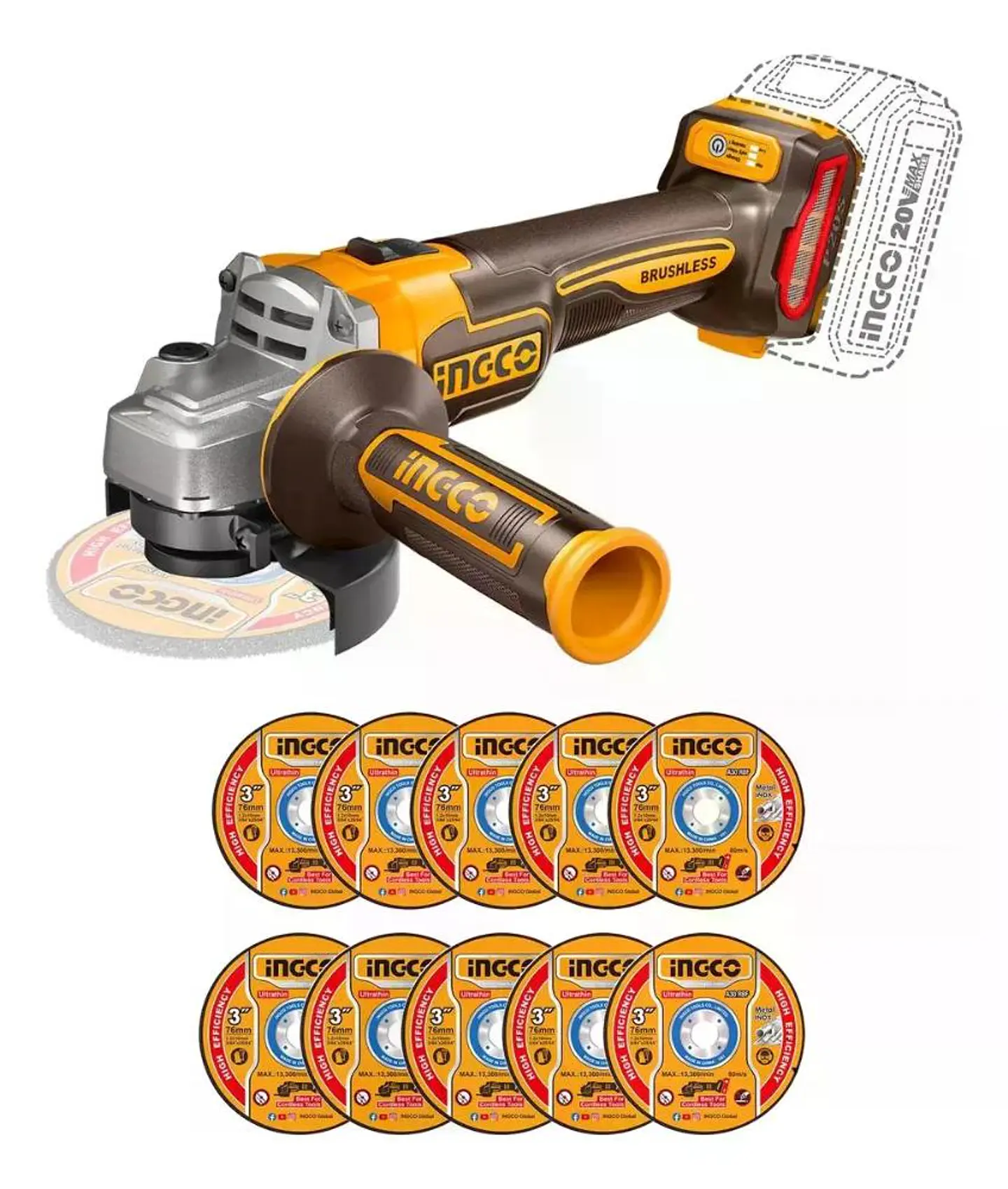 Kit Set Bateria Ingco Rotomartillo+ Cargador Y Bateria Febo 4