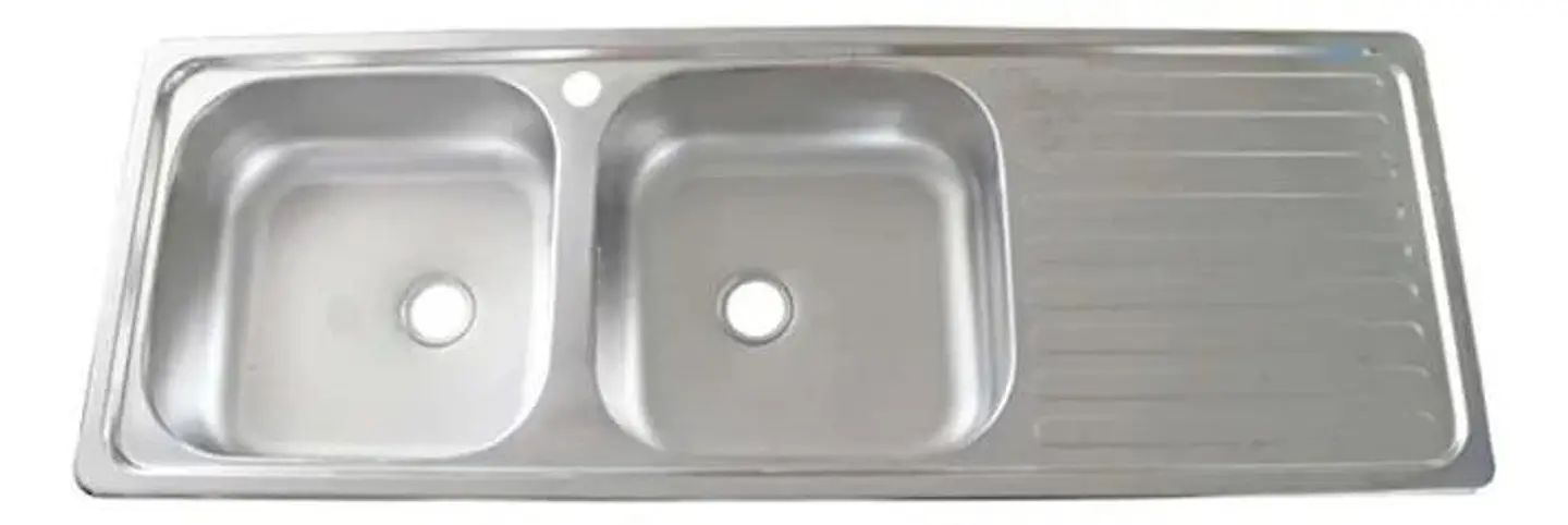 Lavaplatos Doble 120x44 Empotrado Monomando Derecho Taumm Gris 2
