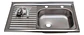 Lavaplatos Lava Vajilla Sobreponer 100x50 Taumm Izquierdo Gris - Miniatura 1
