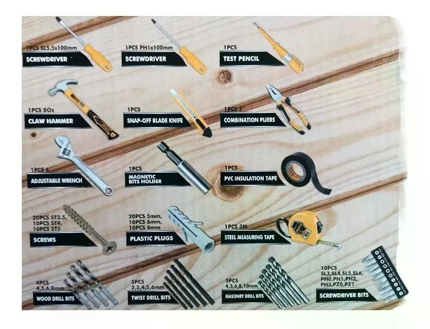 Kit Set Taladro Percutor Eléctrico Ingco 680 W + 115 Piezas  Amarillo 50 60 Hz 4