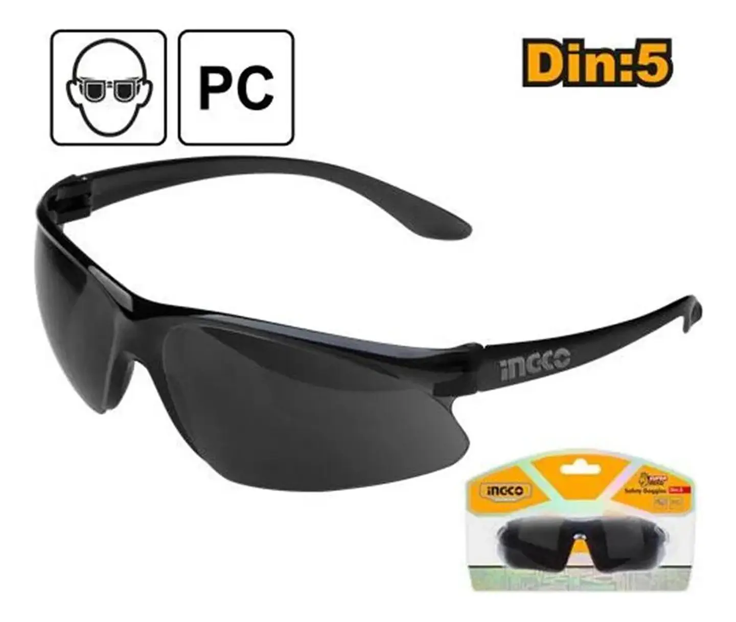 Lentes Gafas Antiparras Oscuras De Seguridad Ingco Hsg07 N/a 2