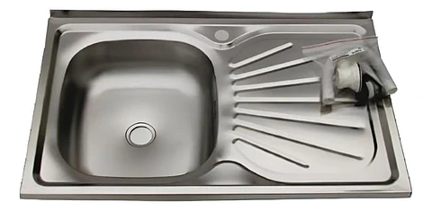 Lavaplatos Lava Vajilla Sobreponer 80x50 Taumm Derecho Desag Gris