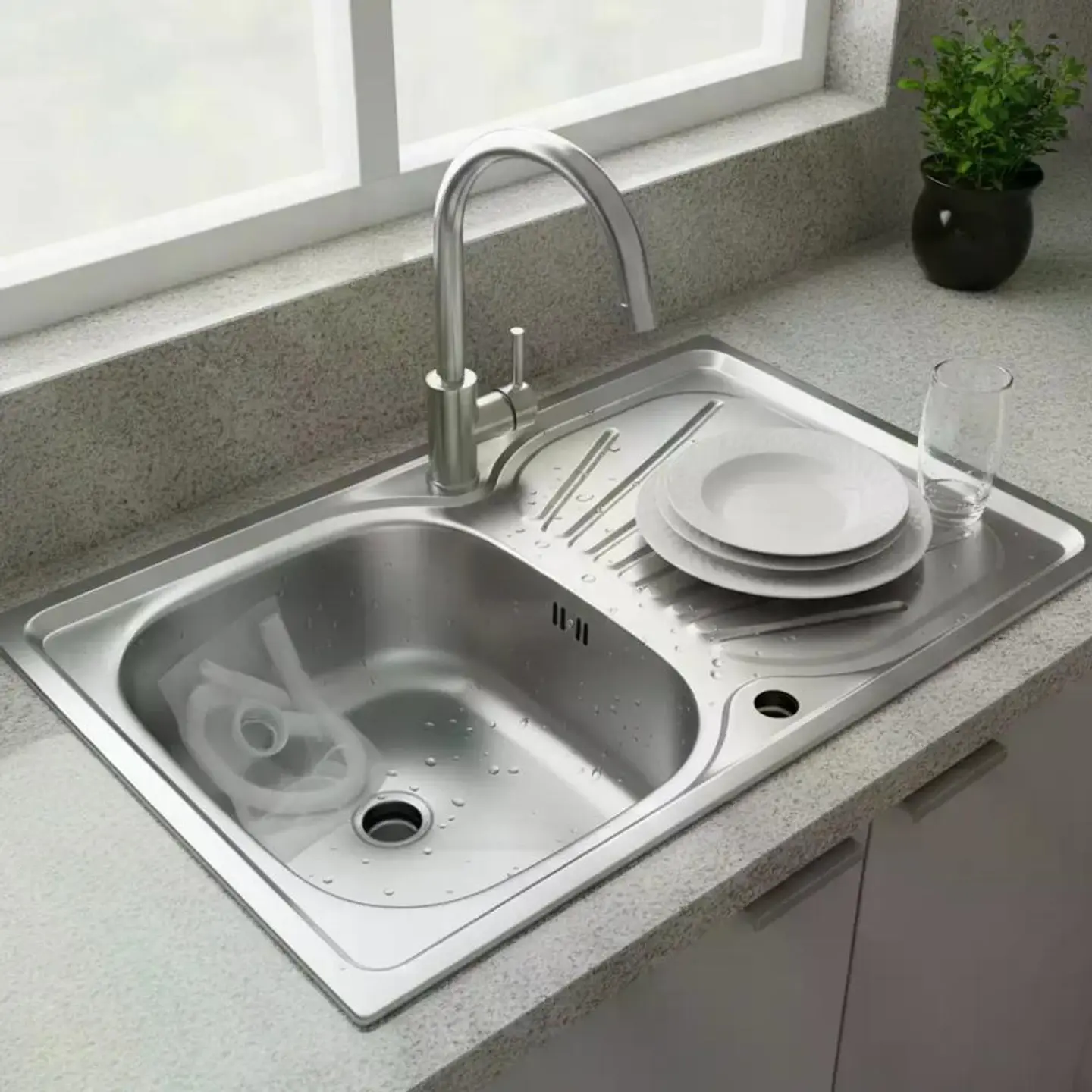 Lavaplatos Lava Vajilla Sobreponer 80x50 Taumm Derecho Desag Gris 5