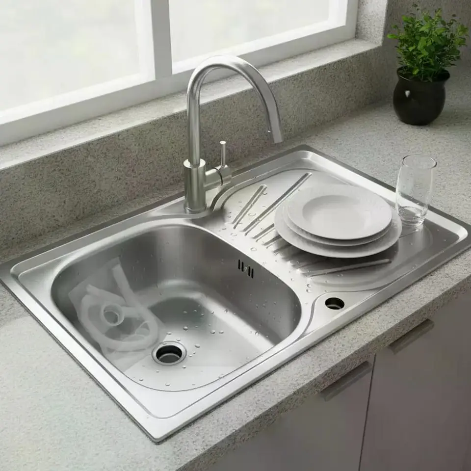 Lavaplatos Lava Vajilla Sobreponer 80x50 Taumm Derecho Desag Gris 5