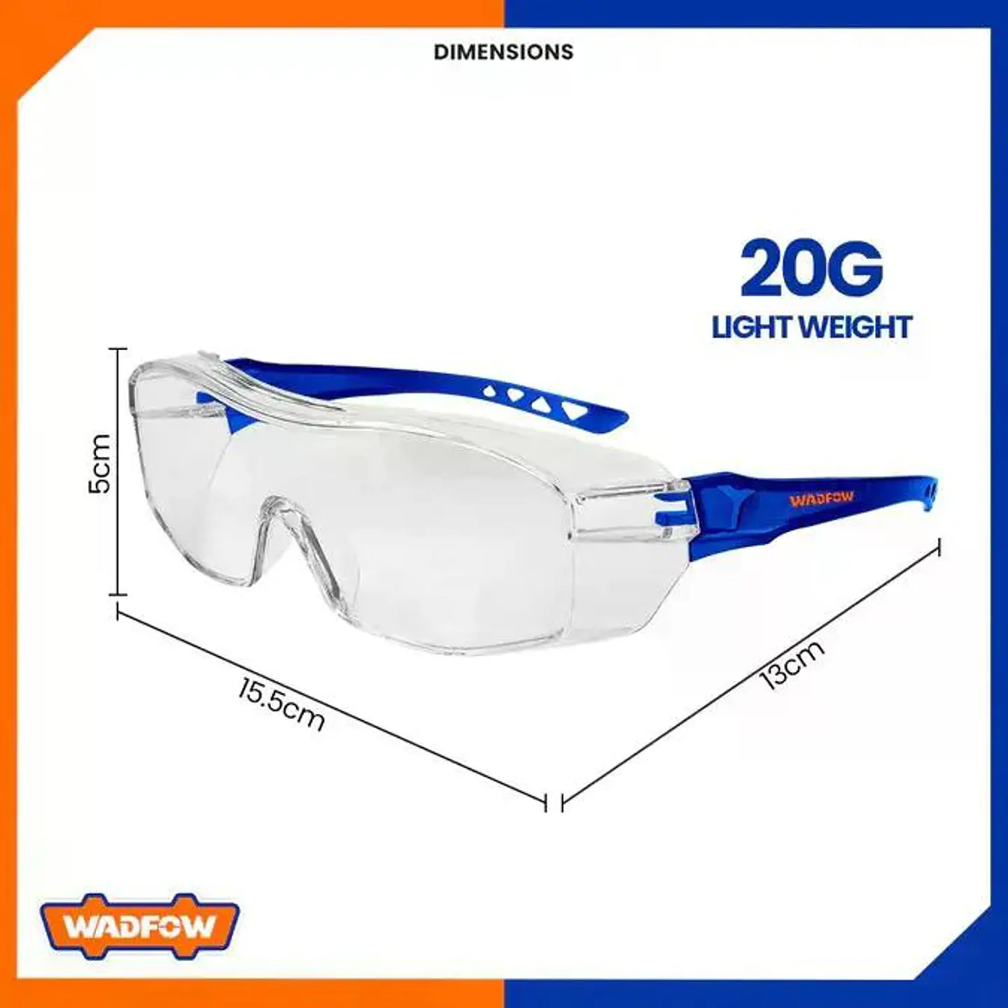 Lentes De Seguridad Transparente Wadfow Full-slice Wsg1803 Transparente 4