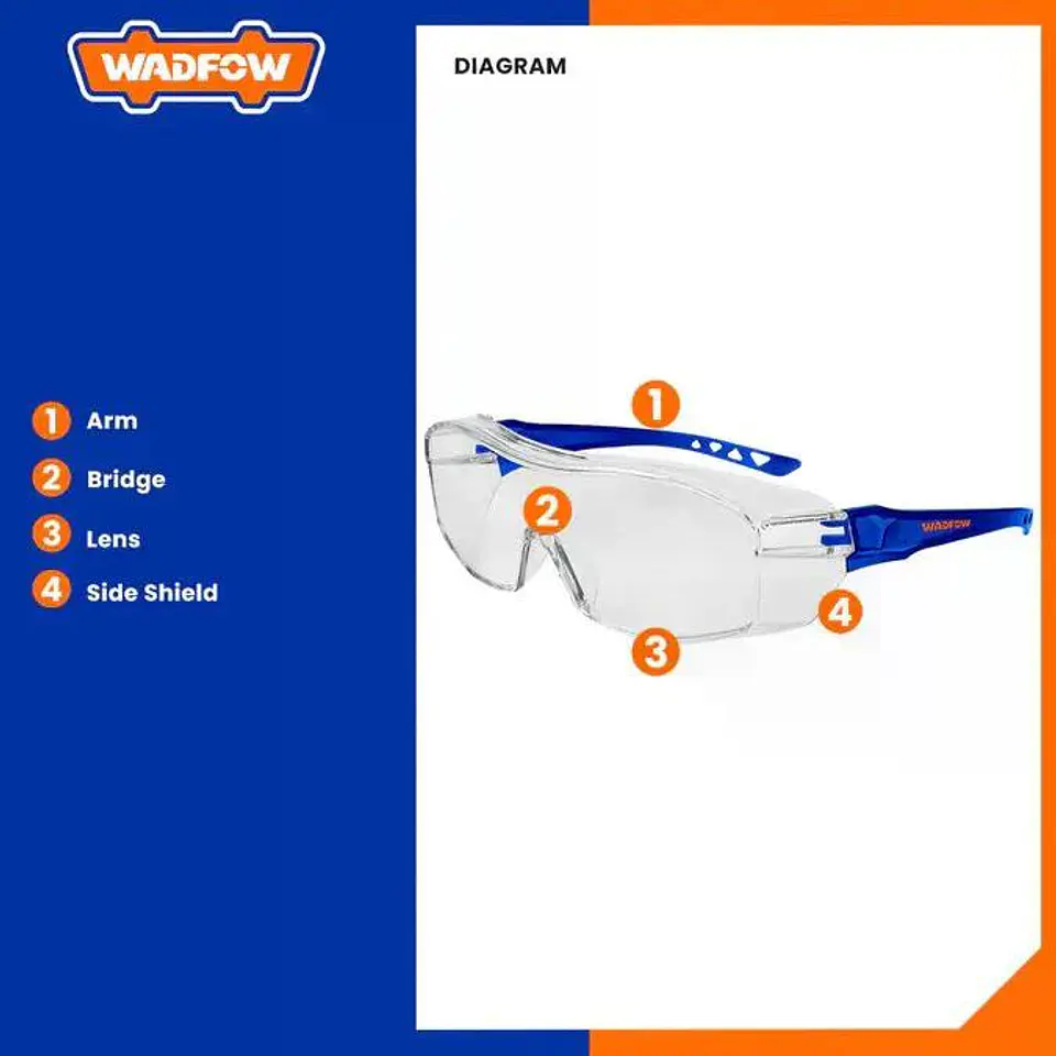Lentes De Seguridad Transparente Wadfow Full-slice Wsg1803 Transparente 5