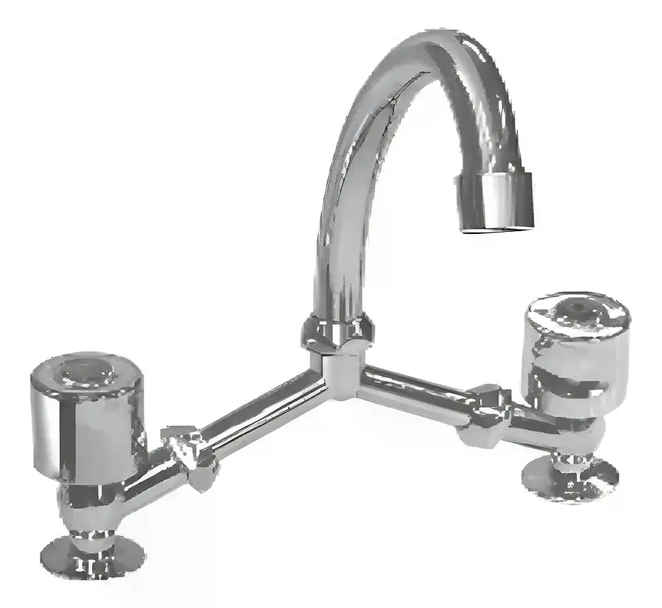 Llave Combinación Lavaplato En V Vander Muy Mejor Taumm Plateado Cromado 4