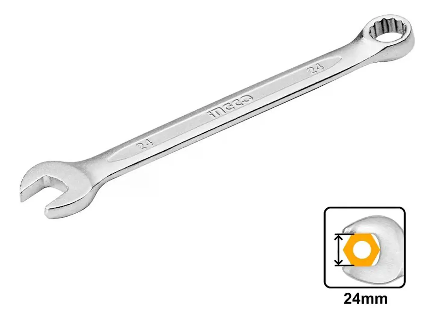 Llave Combinada Boca Y Estriada 24 Mm Cr-v Ingco Hcspa241 4
