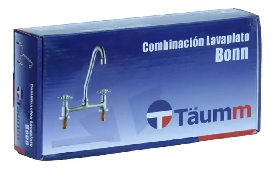 Llave Combinación Para Lavaplato Cuerpo Fundido Bonn Taumm Gris Cromado 4