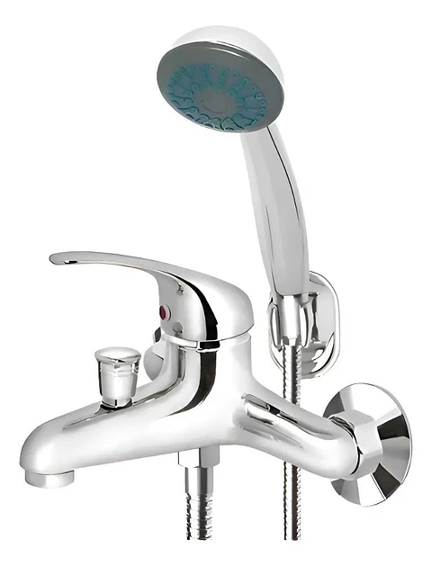 Llave Monomando Tina Ducha Colomba Taumm Color Plateado Plateado Cromado