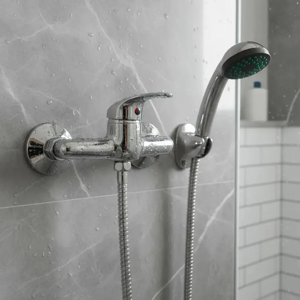 Llave Monomando Ducha Colomba Acabado Cromado Color Plateado Plata Cromado 1