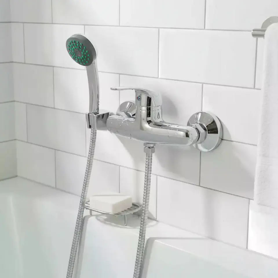 Llave Monomando Ducha Colomba Acabado Cromado Color Plateado Plata Cromado 3