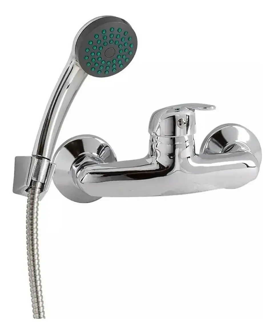 Llave Monomando Ducha Colomba Acabado Cromado Color Plateado Plata Cromado 6