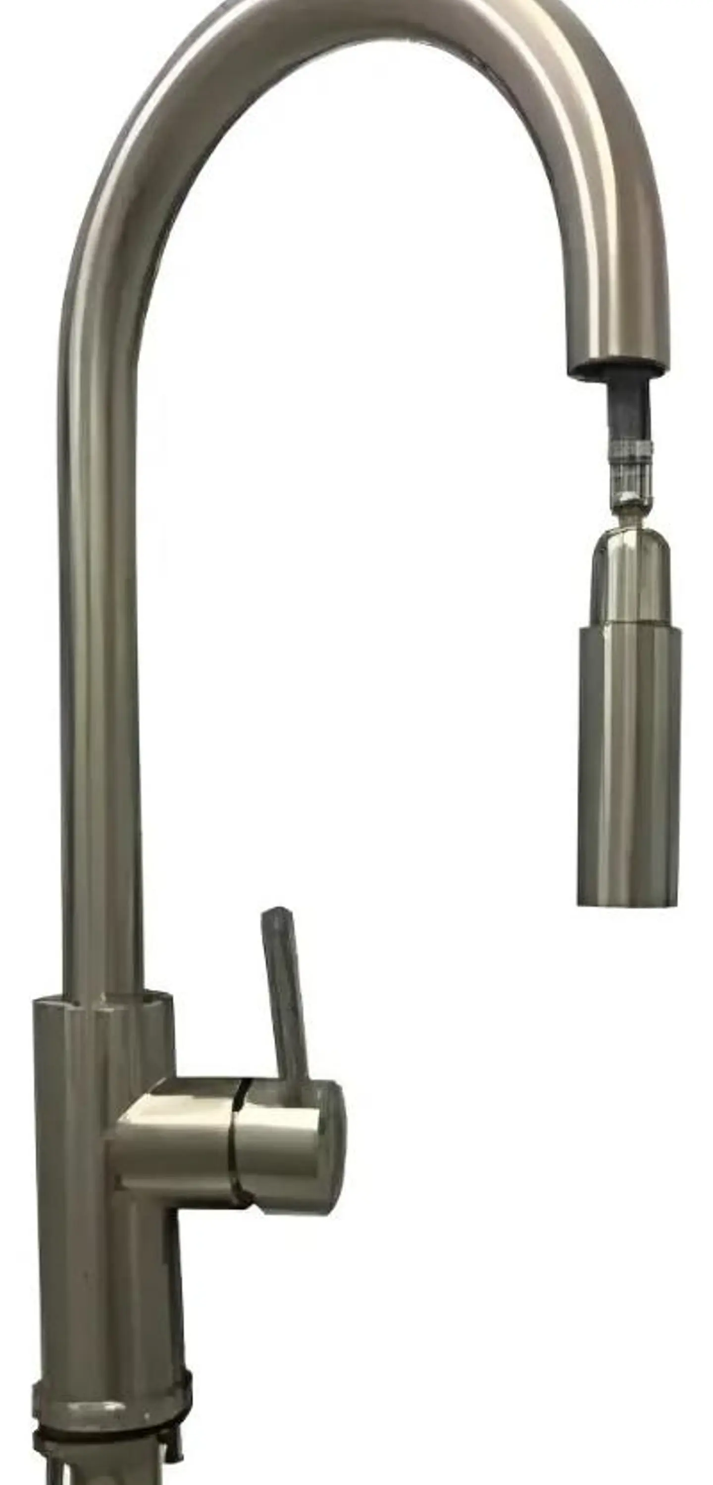 Llave Monomando Lavaplato Vertical Modern Taumm Extraíble In Plateado Brillante 1
