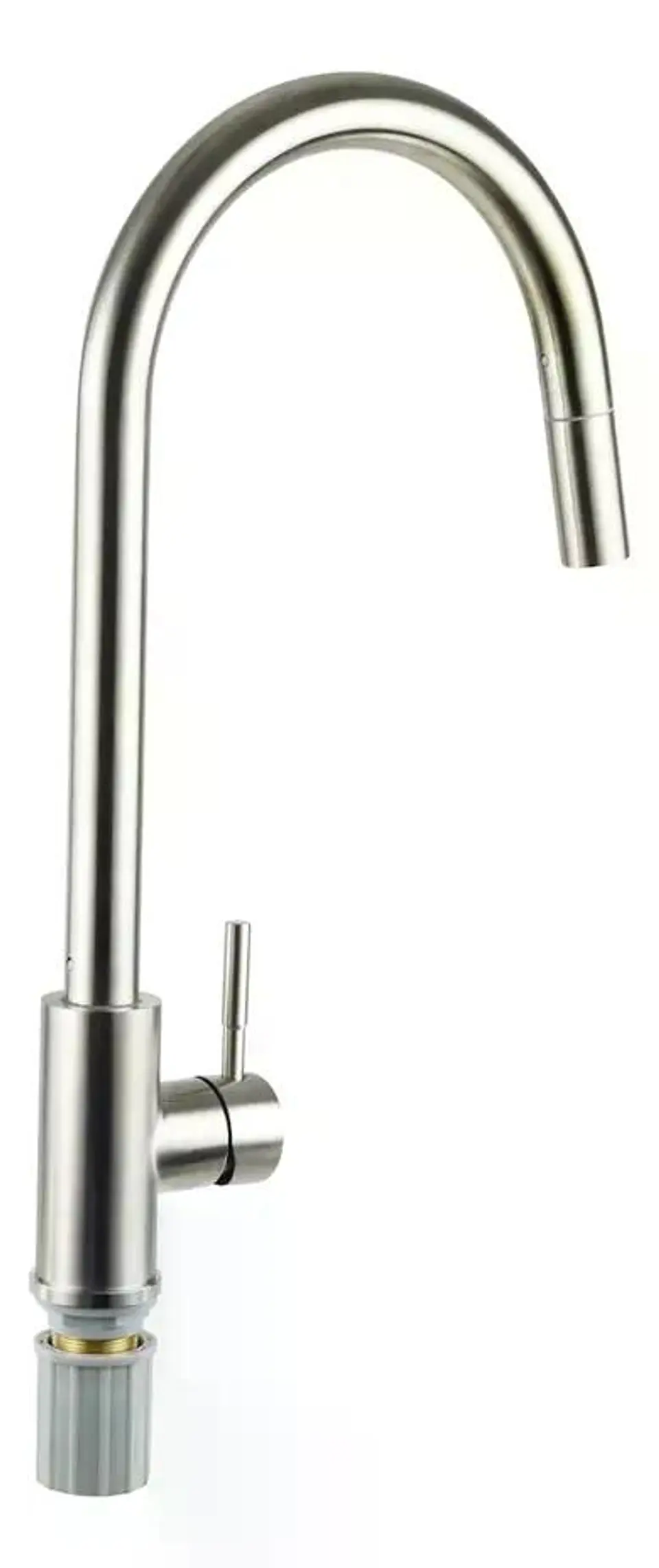 Llave Monomando Lavaplato Vertical Modern Taumm Extraíble In Plateado Brillante 2