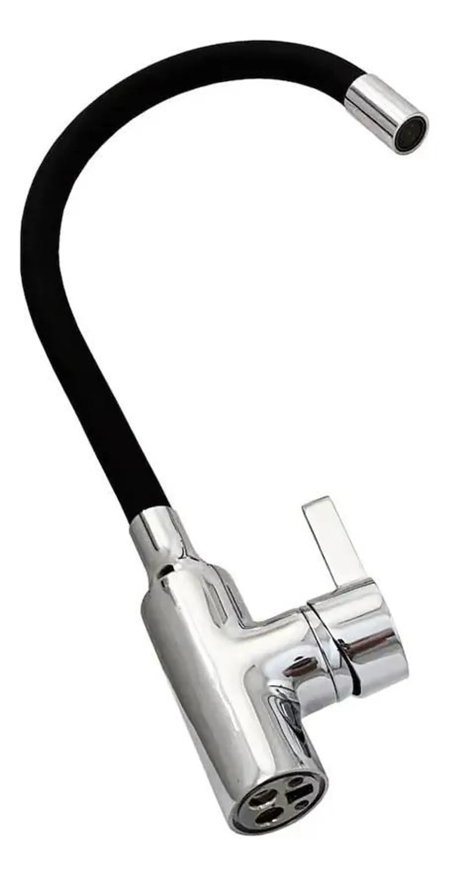 Llave Monomando Lavaplatos Cuello Flexible Taumm Grifo Negro Brillante 6