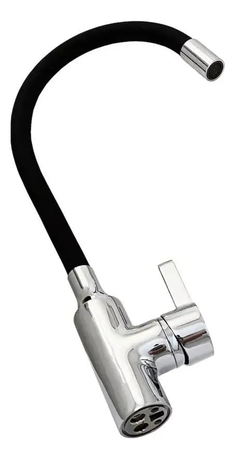 Llave Monomando Lavaplatos Cuello Flexible Taumm Grifo Negro Brillante 6