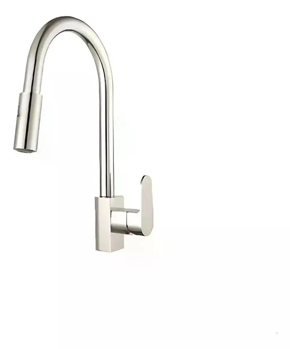 Llave Monomando Lavaplatos Vert Dusseldorf C Extraible Taumm Plateado Mate 3