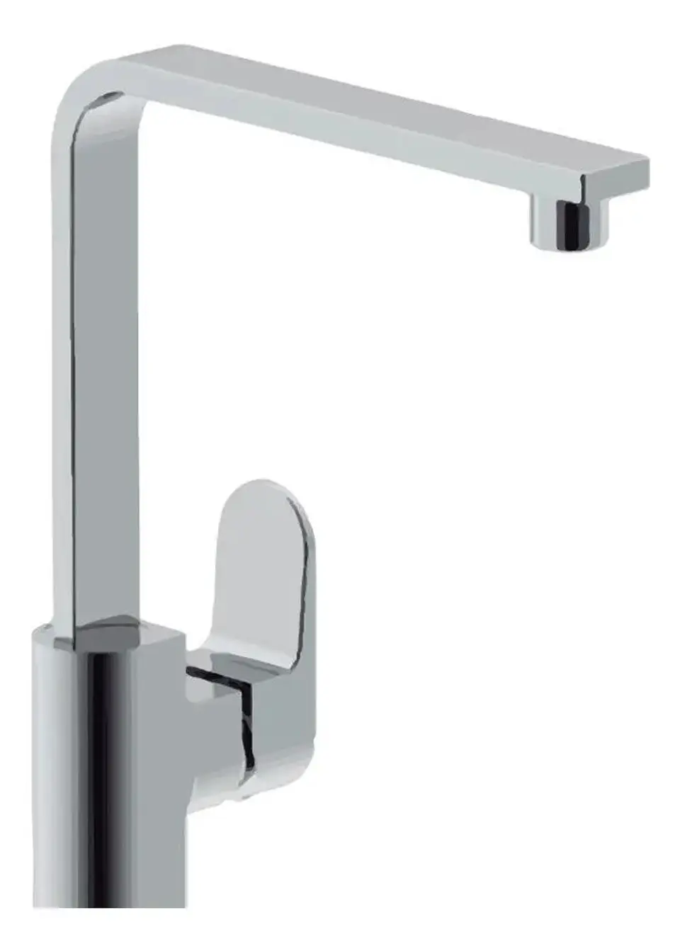 Llave Monomando Lavaplatos Vertical Recto Dusseldorf Taumm Plateado Brillante 2