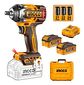 Llave Pistola De Impacto Bl 1/2 550 Nm Ingco 2 Bat Ciwli2055 Marrón Oscuro 20v 50 - 60 Hz - Miniatura 1