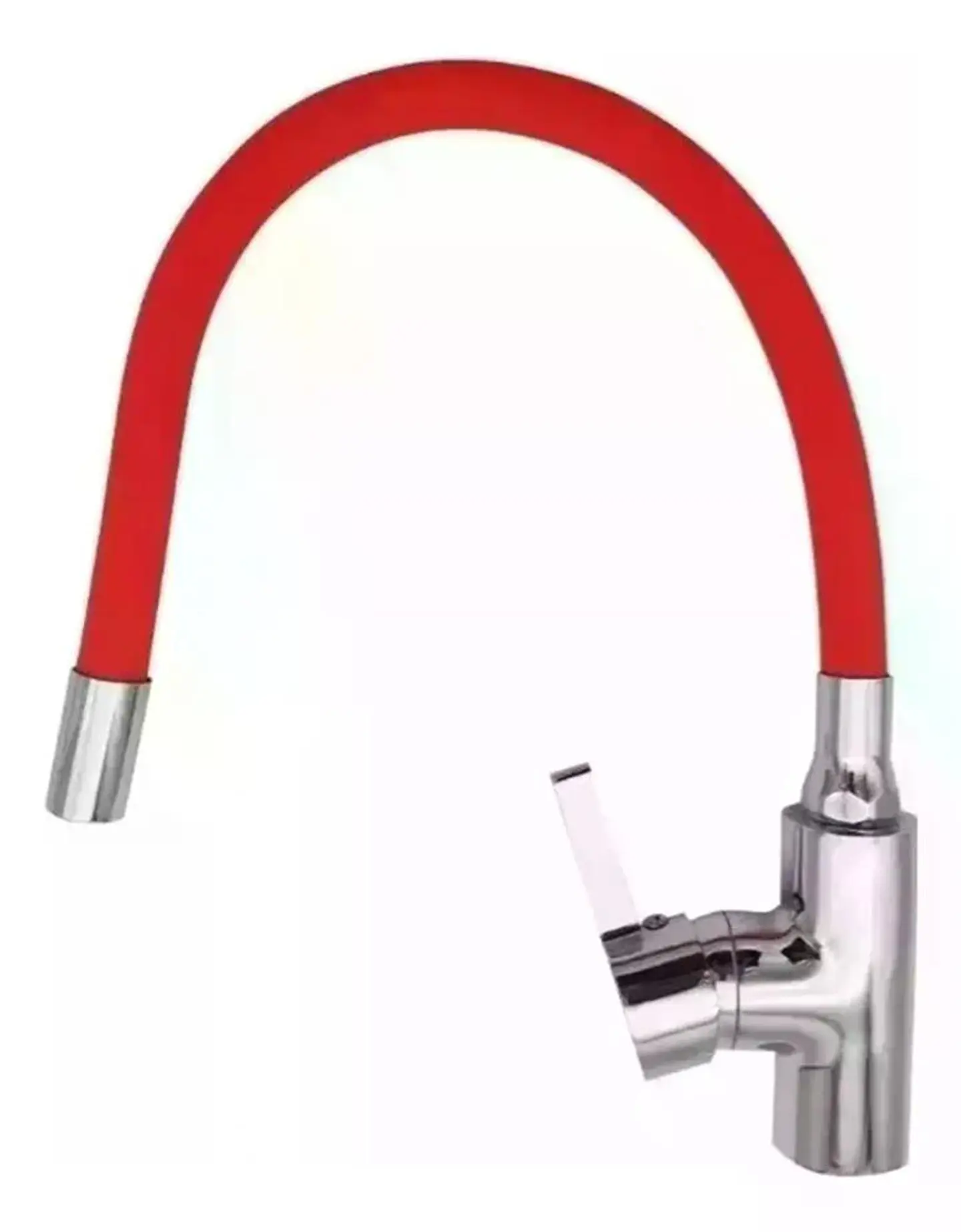 Llave Monomando Lavaplatos Cuello Flexible Taumm Grifo Rojo Brillante 4