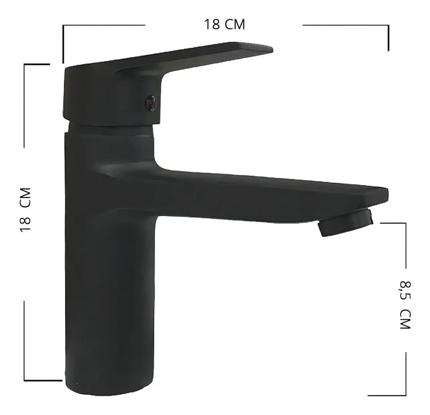 Llave Monomando Lavatorio Notte Acabado Mate Color Negro 4