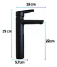 Llave Monomando Lavatorio Alto Notte Taumm Negro Mate - Miniatura 5