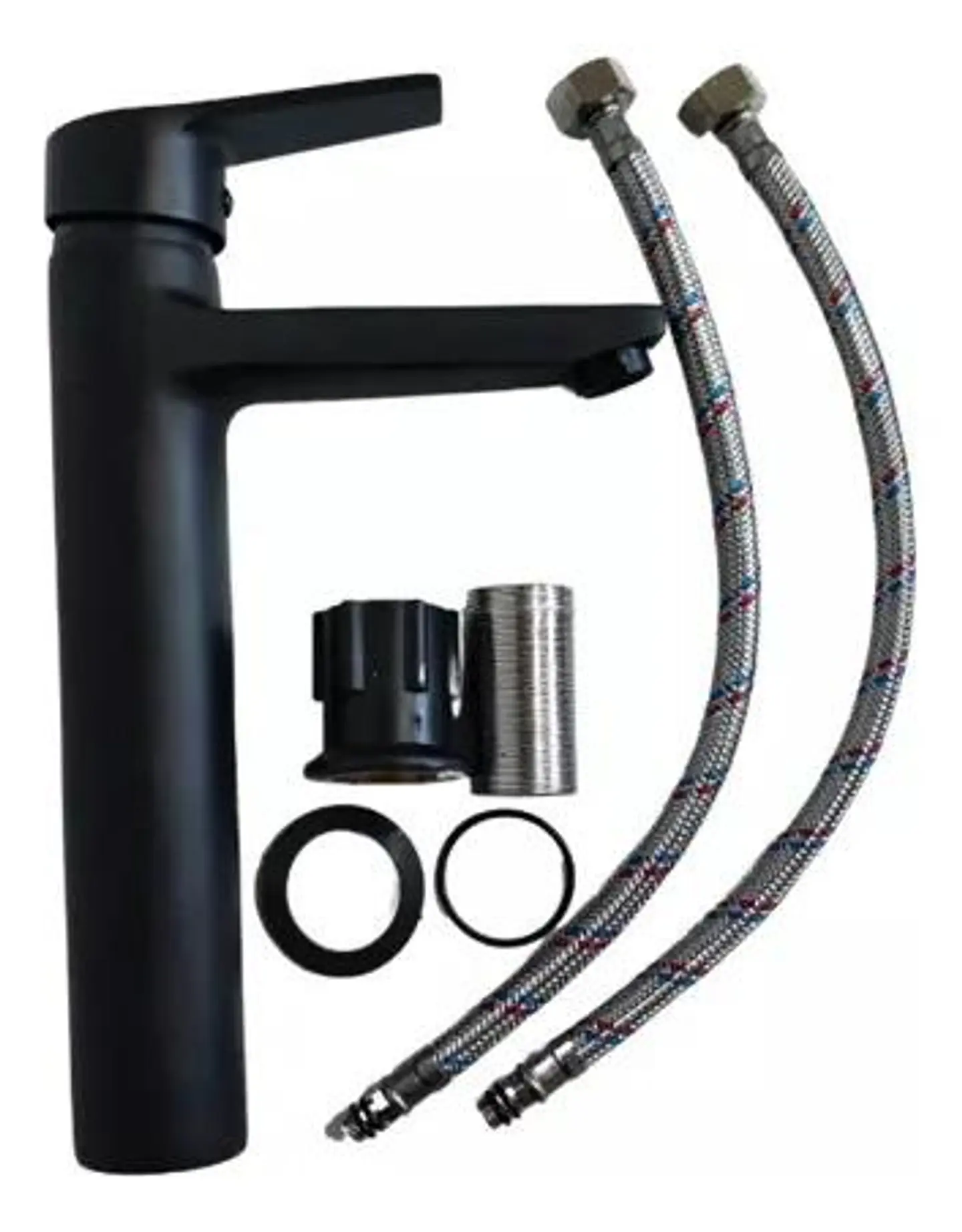 Llave Monomando Lavatorio Alto Notte Taumm Negro Mate 8