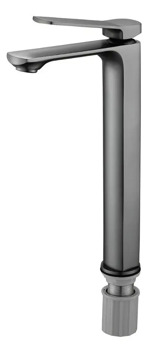 Llave Monomando Lavatorio Alto Kassel Taumm Deluxe Premium Gris Cepillado