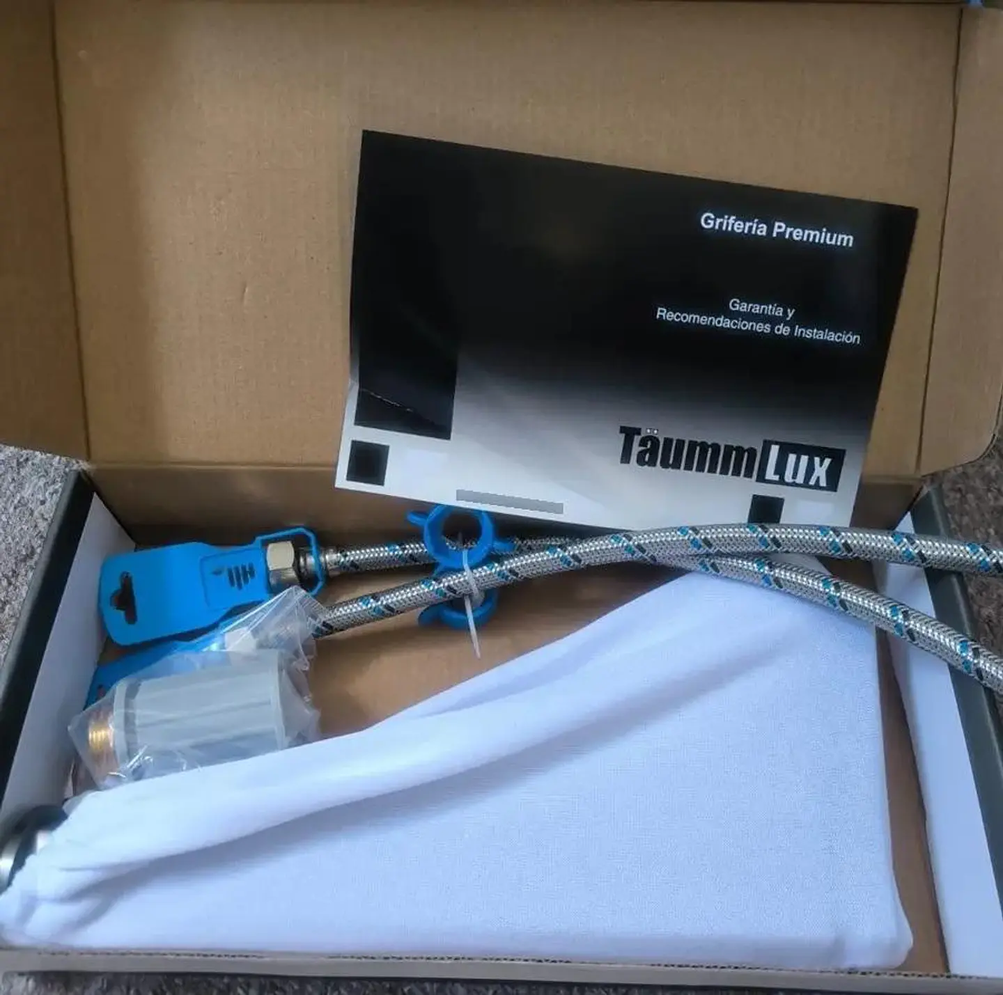 Llave Monomando Lavatorio Alto Kassel Taumm Deluxe Premium Gris Cepillado 6