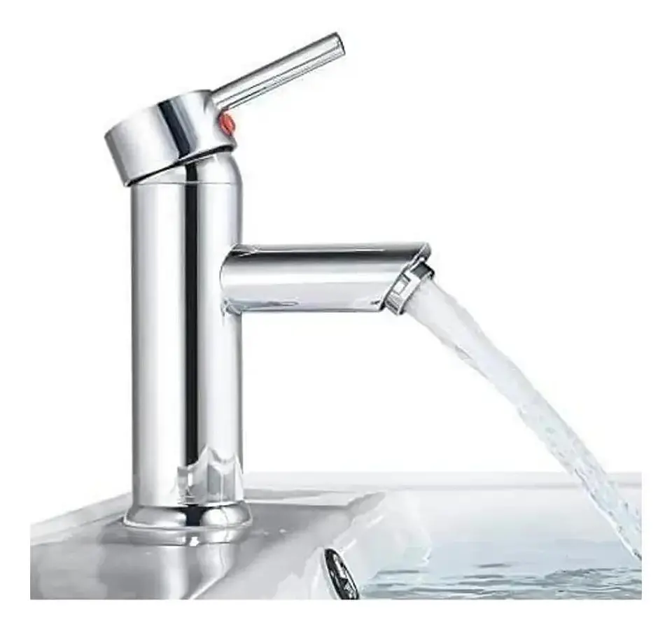 Llave Monomando Lavatorio Lavamanos Modern Plateado Cromado Plateado Brillante 2