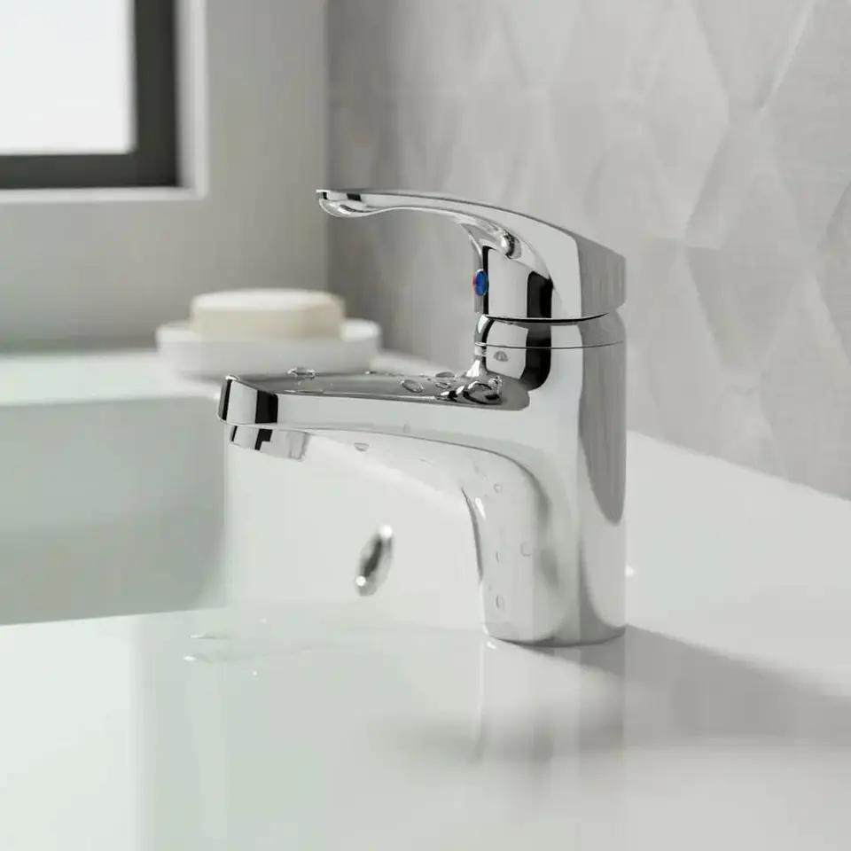 Llave Monomando Lavatorio Colomba Taumm Cromado Plateado Plateado Cromado 2