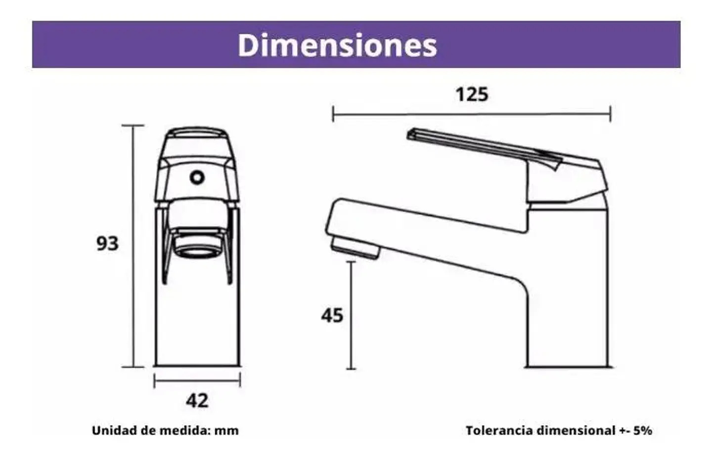 Llave Monomando Lavatorio Colomba Taumm Cromado Plateado Plateado Cromado 6