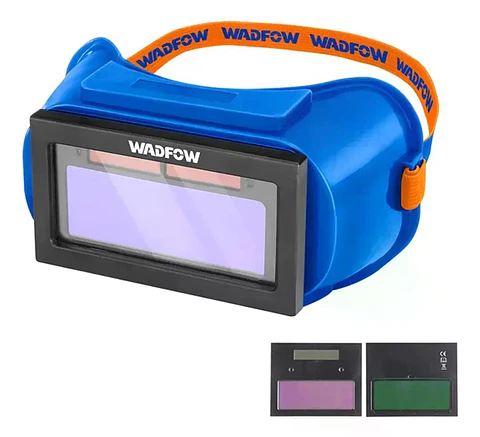 Máscara Para Soldar Fotosensible Wadfow Wwa2800 Azul, Con 2 Sensores Lisa