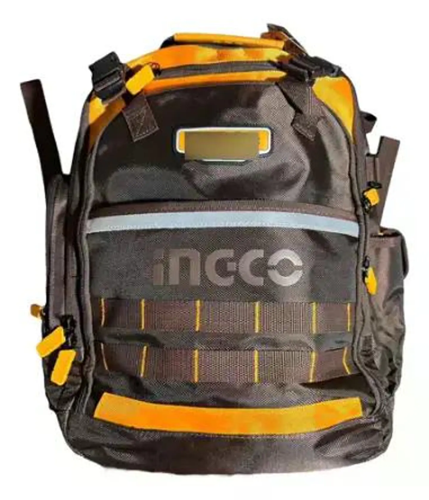 Mochila Porta Herramienta Industrial Ingco 46x38x17 Hbp01028 Naranjo/café 6