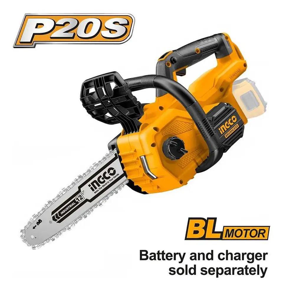 Motosierra Inalambrica Bl 300mm 12 PuLG 20v Ingco Cgsli20128 Naranja 3