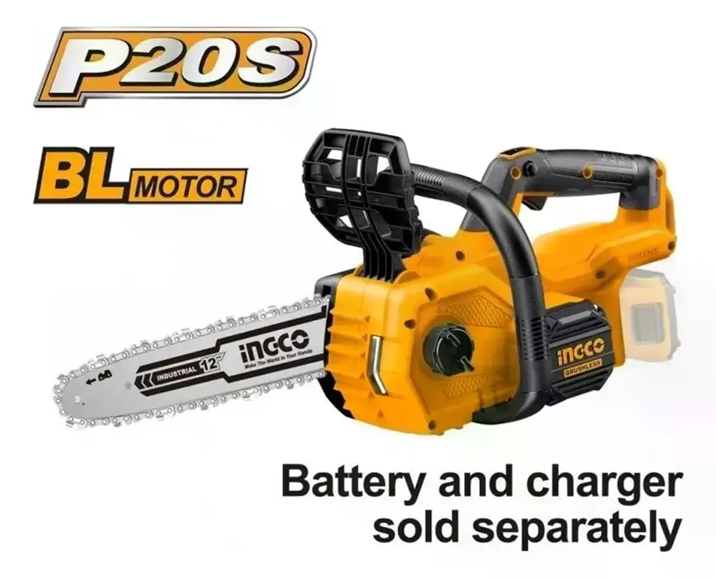 Motosierra Inalambrica Bl 300mm 12 PuLG 20v Ingco Cgsli20128 Naranja 6