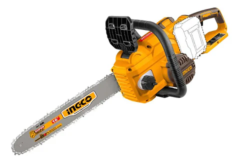 Motosierra Inalámbrica 16'' 400mm 40v + 2 Baterías 4ah + Cargador Doble Puerto Amarillo