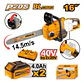 Motosierra Inalámbrica 16'' 400mm 40v + 2 Baterías 4ah + Cargador Doble Puerto Amarillo - Miniatura 4