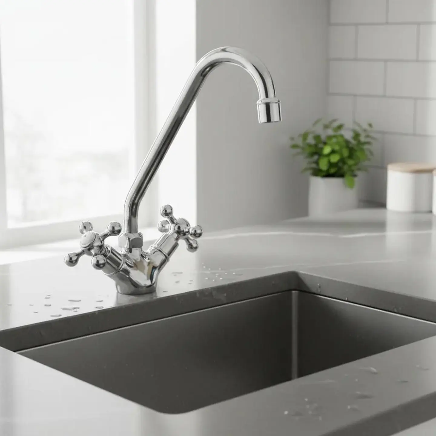 Monoblock Llave Para Lavaplato Bonn Taumm Gris 6