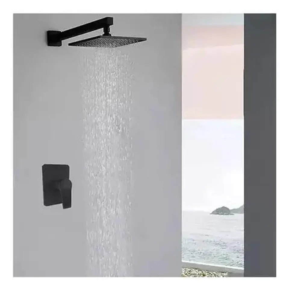Monomando Ducha Empotrado Notte Acabado Mate Color Negro Negro Mate 5