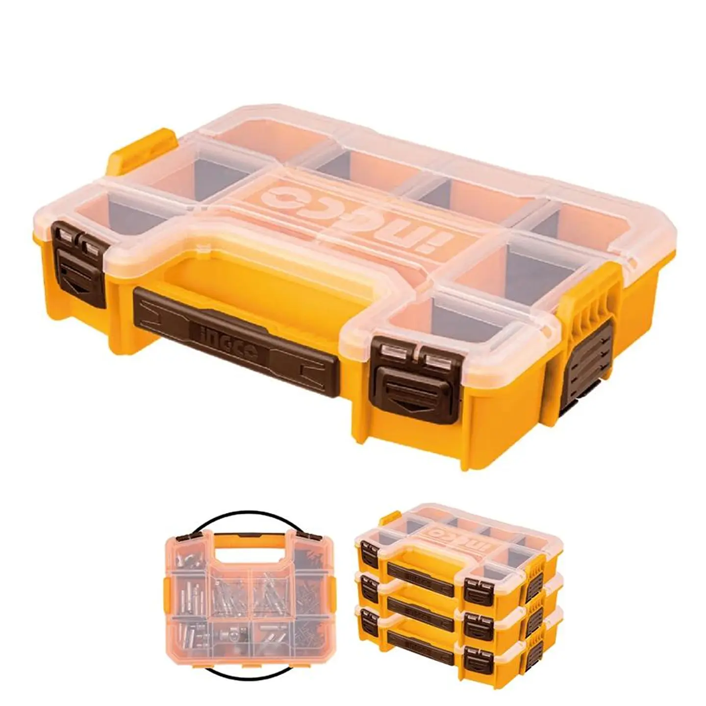 Organizador Plastico 12 Pulgadas 305x230x65  Apilable Ingco 1