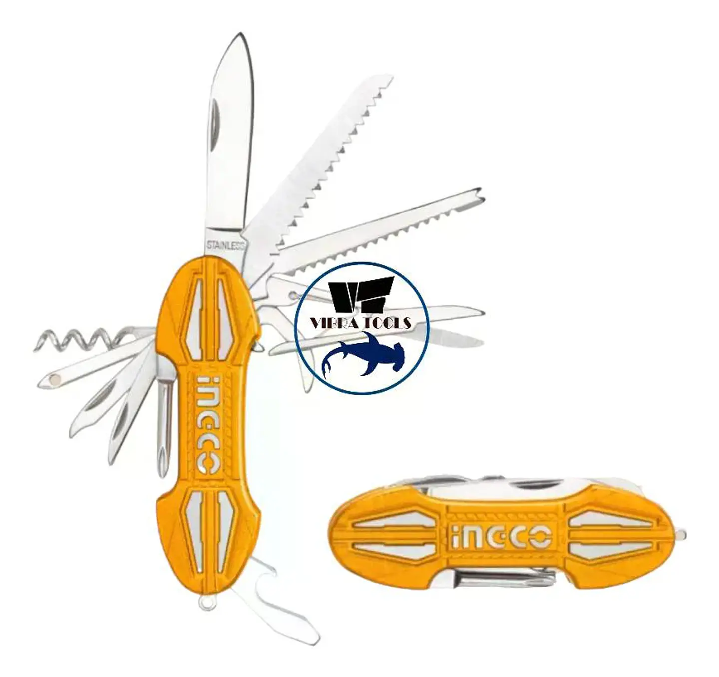 Navaja Multiherramienta 15 Funciones Ingco Hmfk8158 Amarillo 10
