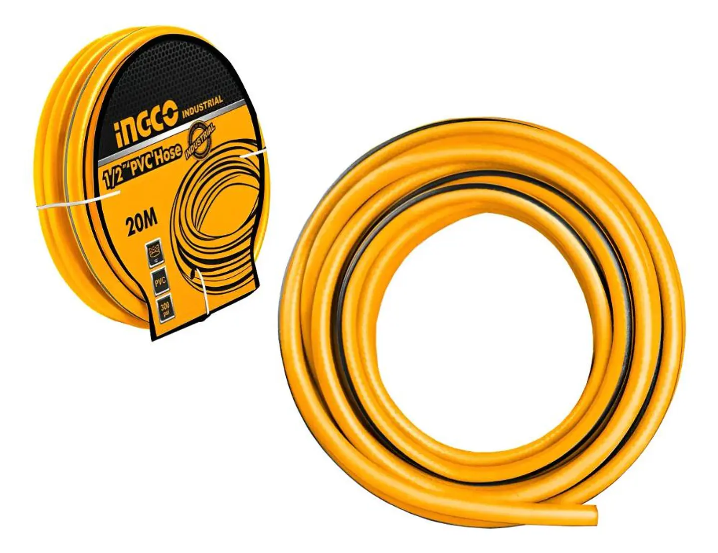 Manguera Industrial Reforzada Ingco Pvc 1/2 X 20 Mt 300 Psi Amarillo 1