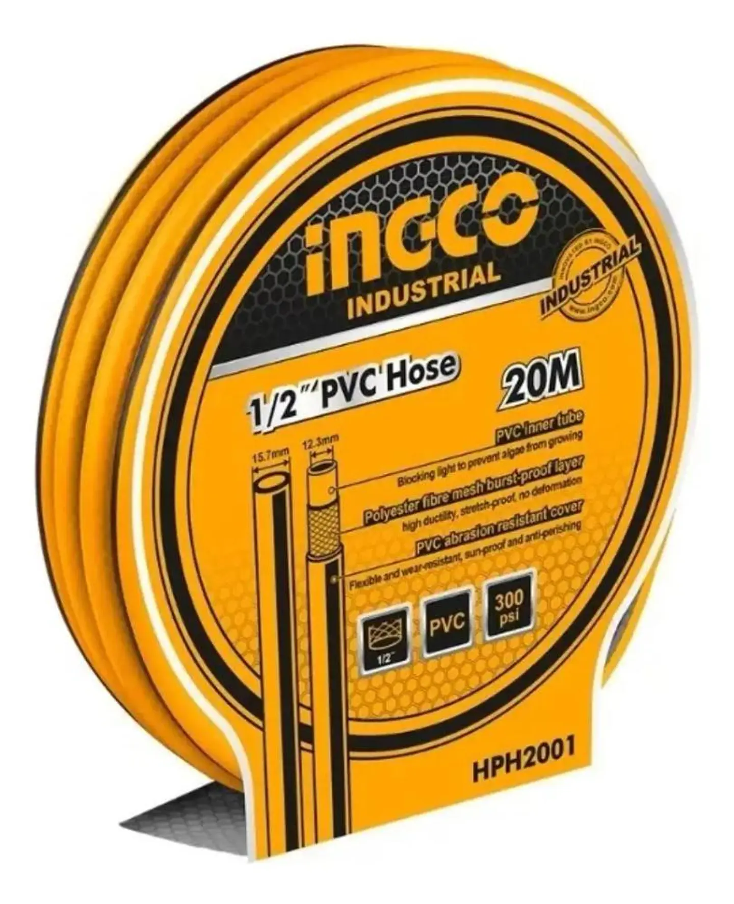 Manguera Industrial Reforzada Ingco Pvc 1/2 X 20 Mt 300 Psi Amarillo 3