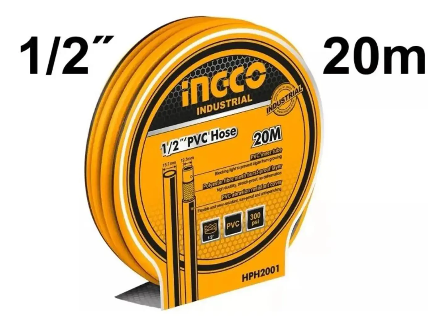 Manguera Industrial Reforzada Ingco Pvc 1/2 X 20 Mt 300 Psi Amarillo 6