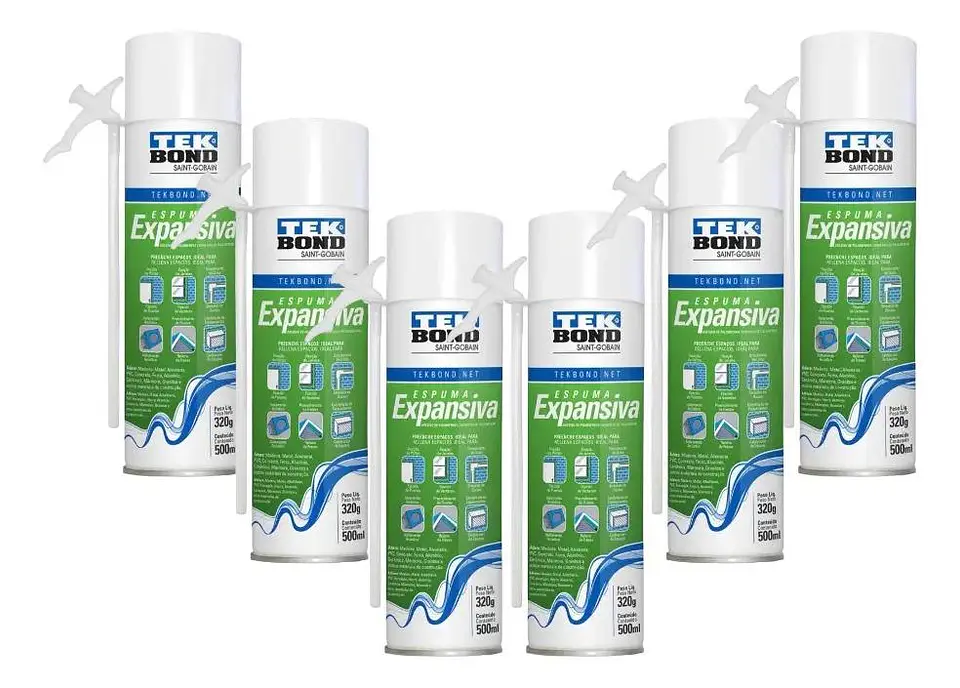 Pack 6 Espuma Expansiva Pu Tekbond 320 G / 500 Ml Uso Genera 1