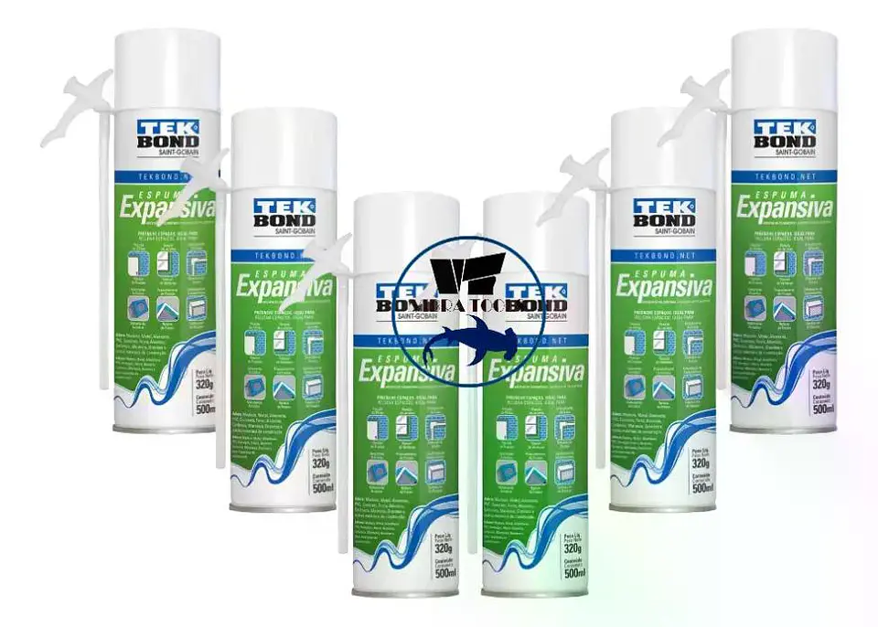 Pack 6 Espuma Expansiva Pu Tekbond 320 G / 500 Ml Uso Genera 3