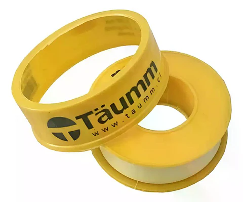 Pack 5 Teflon Amarillo 1/2 PuLG Taumm Espes 0.100 Mm 6.6 Mts